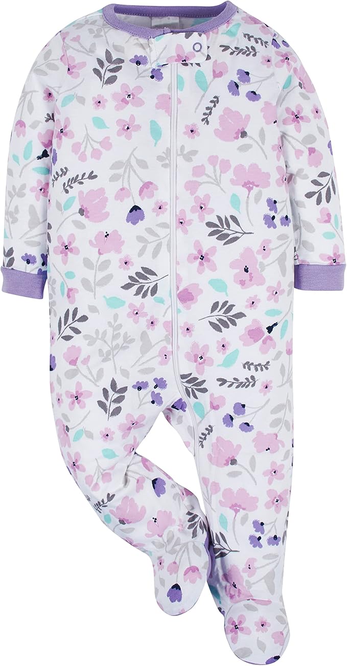 Onesies Brand Baby Girls' 4-pack Sleep 'N Play Footies Multi Pack