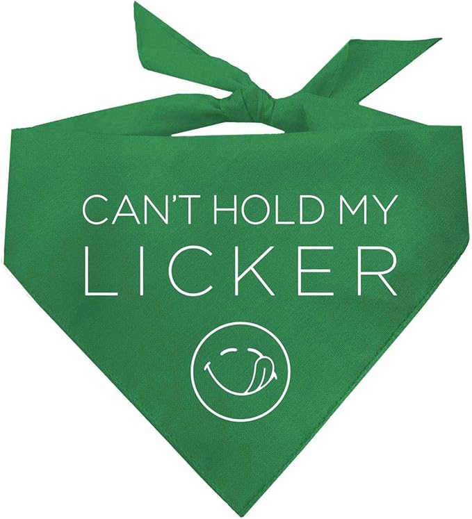 Can’t Hold My Licker Funny Drooler Dog Bandana (Green, XS 1118)