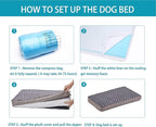 Orthopedic Memory Foam Dog Bed, Cooling Dog Beds for Extra Large Dogs -Waterproof Pet Bed for Crate with Removable Washable Cover, Ideal for Arthritic Dogs, XL(41inch,90Lbs)