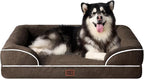 EHEYCIGA Orthopedic XL Dog Beds, Waterproof Memory Foam Dog Bed for Extra Large Dogs, Non-Slip Bottom and Egg-Crate Foam Big Pet Couch Bed with Washable Removable Cover, Brown