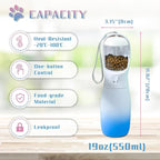 Outdoor Dog Water Bottle, Portable Puppy Essentials for Camping Travel, Food Grade Travel Dog Water Bowl Dispenser, Large Capacity Pet Water Bottle, Gifts for Dog (19Oz, White&Blue)