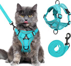 XL Cat Harness Escape Proof for Heavy Cats - Adjustable Vest Leash Set with 4 Buckles, Reflective Breathable Mesh for Extra Large Cats