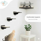 Cat Wall Shelves for Cats & Kitten – Solid Wood Cozy Corner Bed + Cushion with 2 Washable Covers + 3 Wooden Steps, Safe Haven for Indoor Cats, Cat Shelves for Wall, Black
