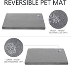 EMPSIGN Stylish Dog Bed Mat Dog Crate Pad Mattress Reversible (Cool & Warm), Water Proof Linings, Removable Machine Washable Cover, Firm Support Pet Crate Bed for Small to XX-Large Dogs, Grey
