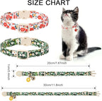 Cat Collar, 2Pack Flower Cats Collars-Cute Summer Breakaway Cat Collar with Bell & Pendant, Pretty Flower Kitten Collars with Safety Buckle for Girl & Boy Cats, 7-12Inch