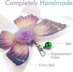 SONGWAY Cat Butterfly Toys Wand - 7 Pieces Cat Toy Set, Retractable Cat Wand with 6 Butterfly Cat Toys Replacement with Bells, Interactive Cat Toys for Indoor Cats Kittens