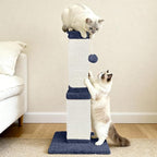 AGYM 32 Inch Cat Scratching Post for Large Cats, Cat Scratcher for Indoor Cats Adults, Sturdy Sisal Scratch Post to Protect Furniture, Blue