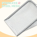 Metal Cat Litter Scoop,Sturdy Litter Cleaner Corner Shovel,Stainless Steel Mesh Litter Shovel,Easy to Clean Reptile Terrarium Sand Waste(Black)-Christmas
