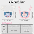 HOWWFALY Adorable Cat Princess Costume Blue Cat Beret with Little Heart & Bear Bib Scarf Bell Bow Set, Adjustable Pet Costume for Halloween Christmas Birthday Parties