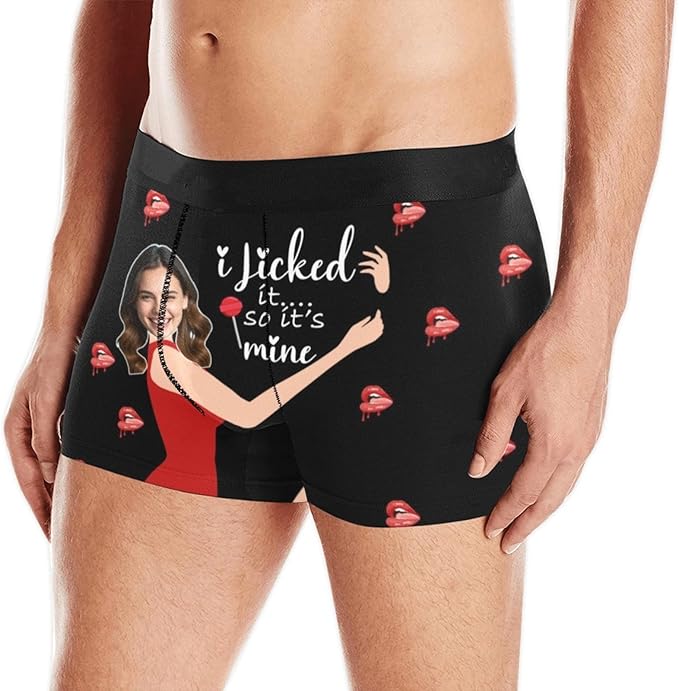 M YESCUSTOM Custom Boxers Briefs for Men Personalized Boxers with Face Mens Funny Underwear with Photo XS-5XL