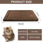 Dog Bed Mat,Reversible & Ultra Soft Kennel Pad-Machine Washable Pet Bed for Dogs & Cats-All-Weather Crate Liner for Crates,Carriers & Travel (Dark Brown, 18" L x 14" W x 1.5" Th)