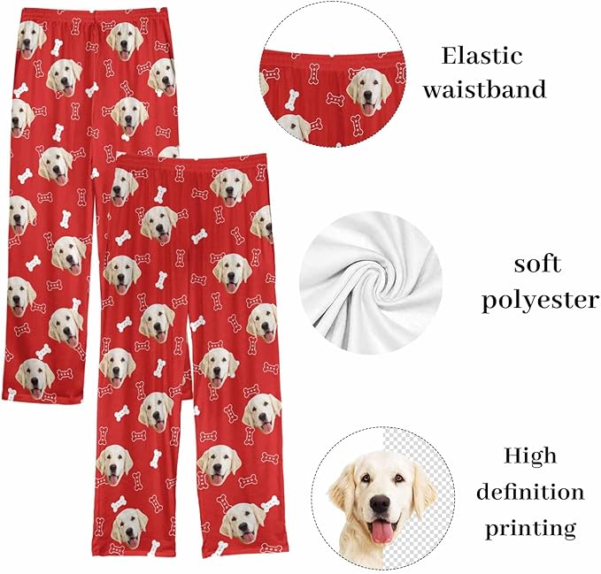 Custom Couple Pajama Pants Sock with Funny Face, Personalized PJ Anniversary Birthday Women Men Pants