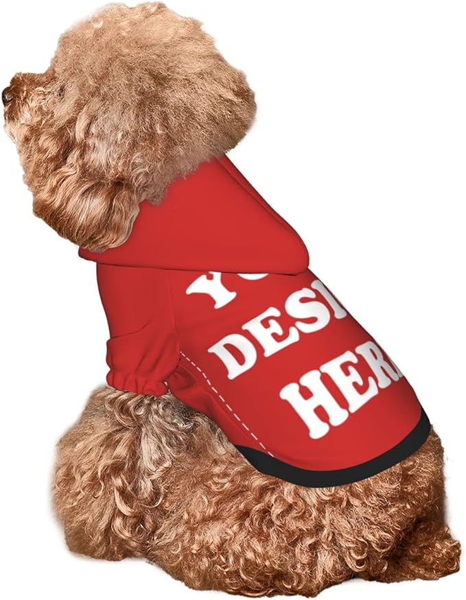 Dog Costume, Custom Dog Hoodie, Dog Name Costume Holiday Pet Pajamas Outfit, Personalized Pet Coat Costumes for Small Medium Large Dogs and Cats for Winter, Red, XS