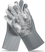 ALPENKOK Silicone Dish Gloves with Scrubbers – Thick Tear-Resistant Dishwashing Gloves – Long-Lasting | Household Use