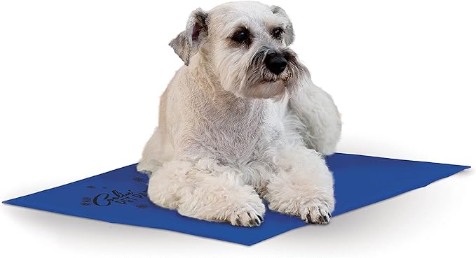 K&H Pet Products Coolin' Pet Pad Dog Mat, Portable Dog Cooling Mat for Travel or in Home, Perfect for Carriers, Crates, Outdoor Houses, Yards, Porches, Pet Beds & More - Medium 20 X 15in Chill Blue