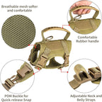 IronSeals Tactical Nylon Adjustable Dog Vest Harness Comfy Mesh Padding Puppy Vest with Quick-Release Buckle and Rubber Handle for Small Dog/Big Cat