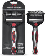 CHI for Dogs 2 in 1 Dematting and Deshedding Rake, Dual Head Dog Grooming Tool with Wide Tooth Dematting Rake and Fine Deshedding Rake, Detangler Comb for Thick Double and Long Dog Coat