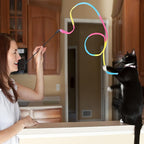 Cat Wand Rainbow Toy, 3pcs Rainbow Ribbon Cat Wand for Kittens Training Rainbow Ribbon Cat Interactive Catcher Wand Stick Toy for Kitten Cat Indoor Exerciser Playing(30cm)