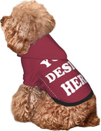 Personalized Dog Hoodie, Custom Dog Costumes for Small Dogs, Holiday Happy Dog Clothes Football Pet Shirt Sweater with Name Number for Girl/Boy Cats/Kitten, Wine, M