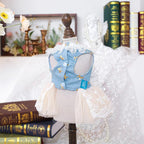 Fashion Sweet Puppy Dog Blingbling Princess Skirt Pet Dog Lace Cake Camisole Tutu Dress I-Blue L