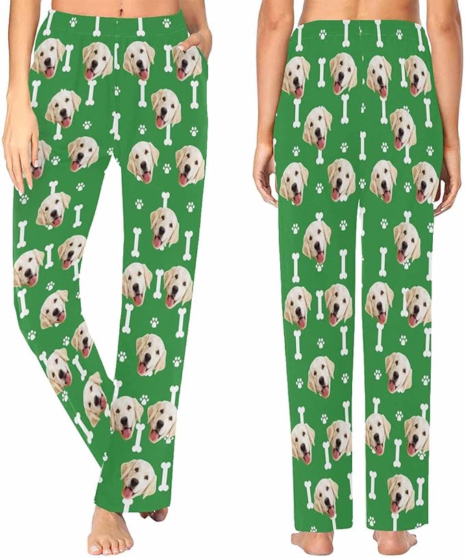 Custom Face Pajamas Pants Personalized Nightwear Bottoms for Women XS-XXL