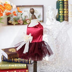 Fashion Sweet Puppy Dog Blingbling Princess Skirt Pet Dog Lace Cake Camisole Tutu Dress J-red S