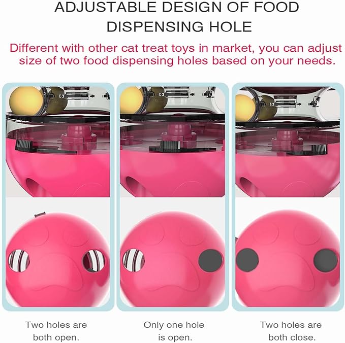 Cat Toy for Indoor Cats Wobble KittenTreat Dispensing Ball Food Dispenser Puzzle Slow Feeder Balls Kitty Stimulating Indoor Interactive Brain Game Toys Gift (Rose Red)