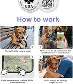 ESA Dog Tag, QR Code Dog Tag, Modifiable Free Pet Online Profile, Scannable QR Code, Scan QR Send Instant Location Alert Email, Silicone Lightweight Pet ID Tag for Dog and Cat (White, Regular)