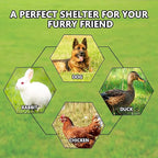 HITTITE Extra Large Outdoor Dog Kennel, Anti-Rust Dog Kennel Outside with Roof, Galvanized Chain Link Dog Runs for Outside with Waterproof UV-Resistant Cover and Secure Lock