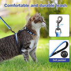 Hikiko Cat Harness and Leash Set Escape Proof Adjustable Walking Travel Soft Boy Kitten Harness for Small Medium Large Cats (Hill, M)