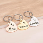 Anavia Small Size Dog Cat ID Tags, Small/XS Personalized Color Plated Stainless Steel Puppy Kitten Name Tags, Customized Engraved Nameplate Pet Collar Tag (Gold, Heart)