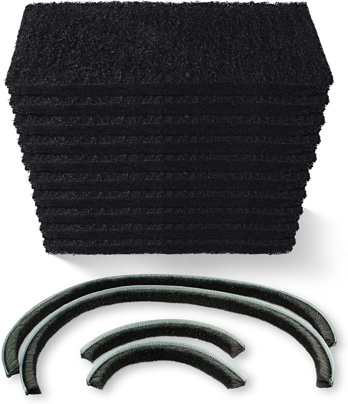 PET STANDARD Replacement Carbon Filters & 1 Replacement Seal Strip Set Compatible with Litter-Robot 3® Self-Cleaning Cat Litter Box, Pack of 10