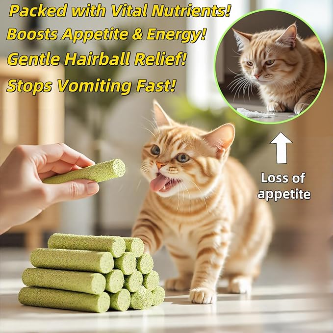 Cat Toys 18Pack Cats Grass Teething Stick Kitten Chew Treat for Removal Hairballs Kitty Dental Care Snack Freeze Dried Cat Food