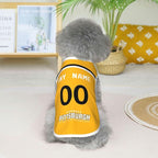 Pitsburgh Custom Pet Jersey Dog Clothes Jersey Various Sizes Customized Any Name & Number for Small & Middle and Big Dogs