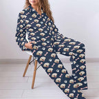 MyPupSocks Custom Face Pajamas for Women Set, Personalized Photo Long Sleepwear XS-XXL