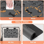 Pet Feeding Mat-Absorbent Pet Placemat for Food and Water Bowl, with Waterproof Rubber Backing, Quick Dry Water Dispenser Mat for Dog and Cat (27"x17", Bones)