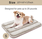 Dog Bed Mat, Reversible Dog Crate Pad with Washable Kennel Mat and Soft Foam, Flat Pet Bed for Dogs & Cats, for Crates Carriers & Travel (Light Brown, 23" L*14" W*1.5" Th)