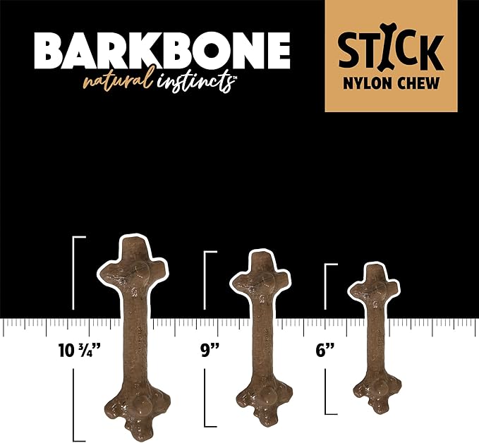 Pet Qwerks Nylon Stick BarkBone - Durable Dog Toys for Aggressive Chewers - Mint Flavor - 9"