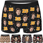 Personalized Underwear for Men with Face Custom Face Boxers Customized Boxer Briefs Funny Gifts for Him Husband Boyfriend