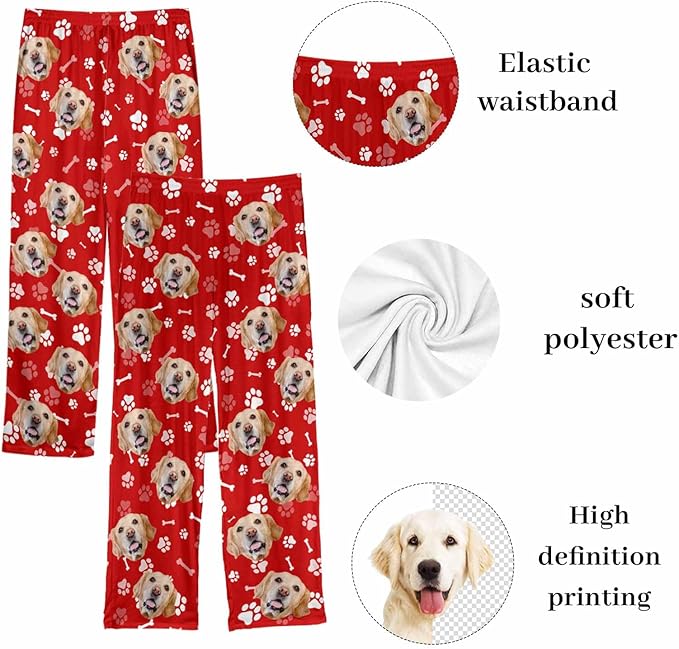 Custom Couple Pajama Pants Sock with Funny Face, Personalized PJ Anniversary Birthday Women Men Pants