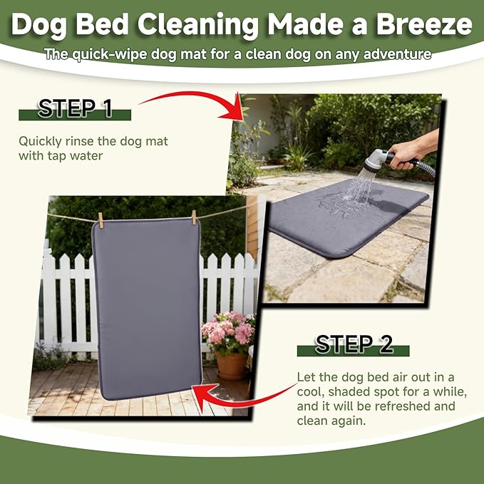 Waterproof Dog Crate Pad, Medium Crate Mat Bed, Outdoor Kennel Mat Beds Dog Sleeping for Small Medium Pets, Clooling, Waterproof, Wipeable, Anti-Slip, Kennel Pads 29 x 18 Inch, Dark Gray