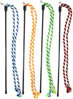 IUHKBH Cat Wands, 4 PCS Colorful Rope Cat Toys Flexible Teaser Wands Interactive Kitten String Wands, Safe Kitty Toys for Indoor