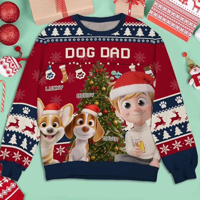 Wrappiness A Girl And Her Dog Christmas Sweatshirt - Cozy Unisex Fit Custom Shirt - Cute for Women Pet Lovers
