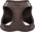 Best Pet Supplies - All Weather Plush, Reflective, No Pull Harness for Small, Medium Dogs, Cats - Secure with Hook & Loop Fastener, Buckle, Double D-Rings - Chocolate Suede, M