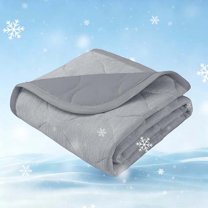 Luciphia Waterproof Cooling Blanket for Dogs Couch Cover Q-MAX>0.5, Leakproof Pet Mat Non-Slip for Cat Puppy Crate Bed Protector Outdoor Throw (Cloud Grey, 30x40 inches)