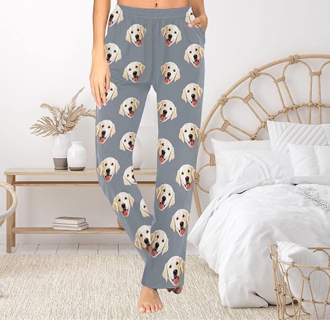 Custom Face Pajamas Pants Personalized Sleepwear Bottoms for Women XS-XXL