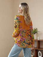 YESNO Women Christmas Sweater Graphic Printed Oversized Pullover Sweaters Casual Loose Knit Tops S01
