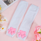 Nydotd Cat Paw Pad Mittens Gloves Kawaii Pink 3D Claw Fingerless Cute Cat Cosplay Gloves Sleeve for Girls Party