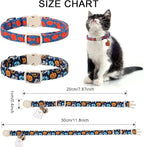 Halloween Cat Collar-2Pack Autumn Pumpkin Kitten Collars-Funny Halloween Ghost Breakaway Kitty Collars-Cute Ghost & Pumpkin Pendants,Fall Cat Collar with Bell, for Girl & Boy Cats