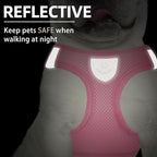 PUPTECK Adjustable Dog Harness Collar and Leash Set Step in No Pull Pet Harness for Small Medium Dogs Puppy and Cats Outdoor Walking Running, Soft Mesh Padded Reflective Vest Harnesses